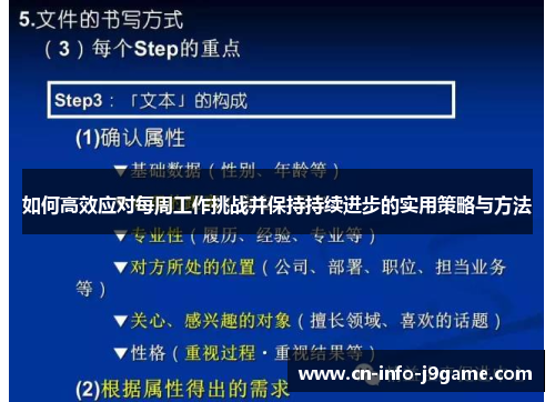 如何高效应对每周工作挑战并保持持续进步的实用策略与方法